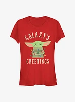 Star Wars The Mandalorian Child Christmas Lights Girls T-Shirt