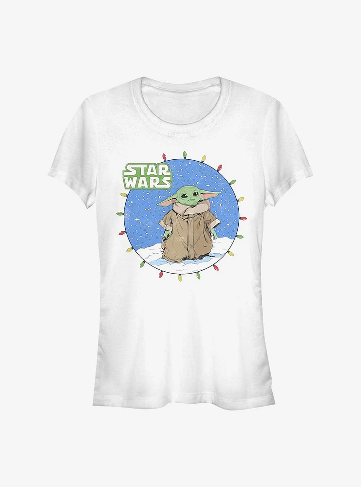 Star Wars The Mandalorian Child Snow Baby Lights Girls T-Shirt