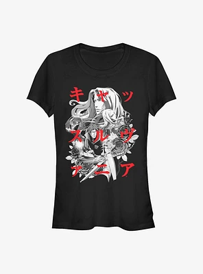 Castlevania Group Japanese Text Girls T-Shirt