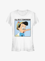 Disney Pinocchio Do It Tomorrow Girls T-Shirt