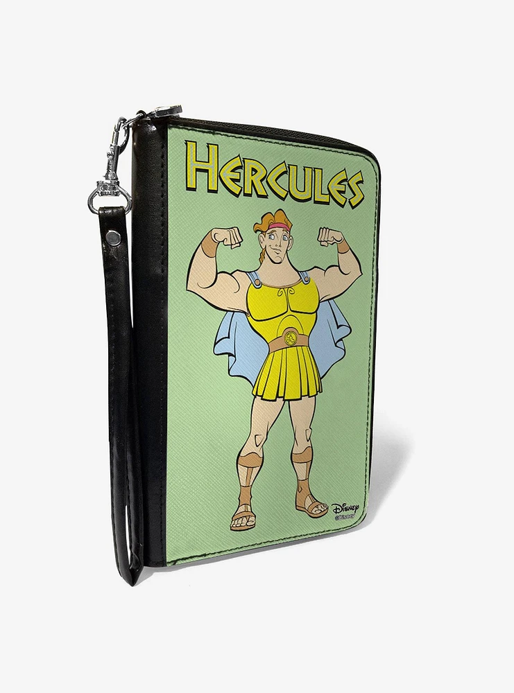 Disney Hercules Flexing Pose Green Yellow Zip Around Wallet