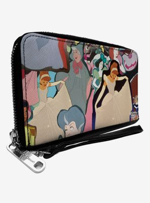 Dinsey Cinderella Characters Collage Zip Around Wallet