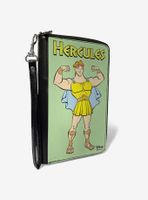 Disney Hercules Flexing Pose Green Yellow Zip Around Wallet