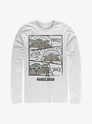 Star Wars The Mandalorian Child Doodle Panels Long-Sleeve T-Shirt