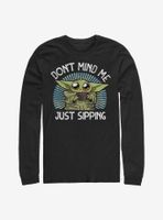 Star Wars The Mandalorian Child Just Sipping Long-Sleeve T-Shirt