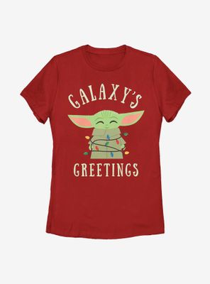 Star Wars The Mandalorian Child Christmas Lights Womens T-Shirt