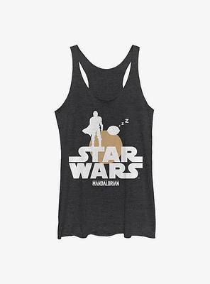 Star Wars The Mandalorian Child Sunset Duo Womens Tank Top