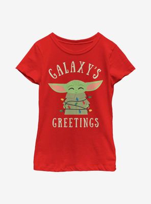 Star Wars The Mandalorian Child Christmas Lights Youth Girls T-Shirt