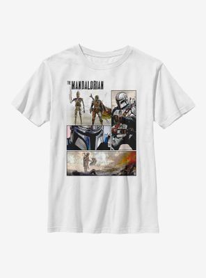 Star Wars The Mandalorian Child Comic Book Panel Youth T-Shirt