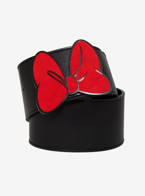 Disney Minnie Mouse Red Bow Vegan Leather Belt