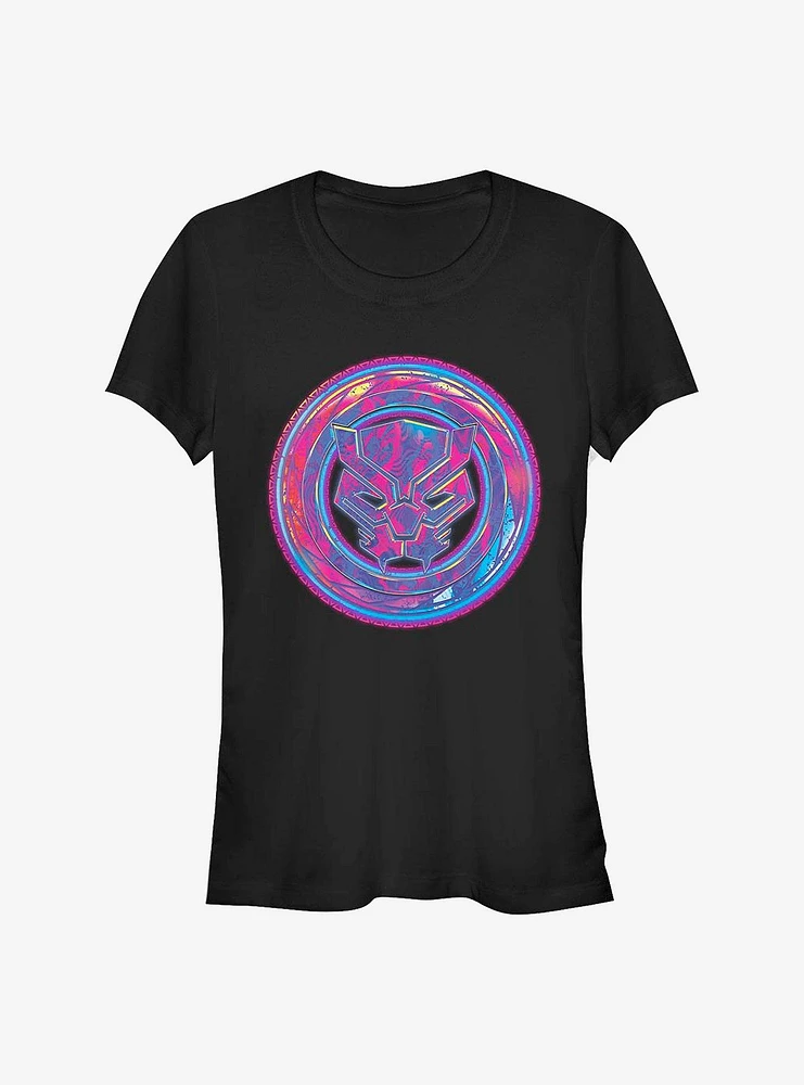 Marvel Black Panther Neon Shield Girls T-Shirt