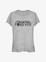 Marvel Black Panther Wakanda Forever Text Girls T-Shirt