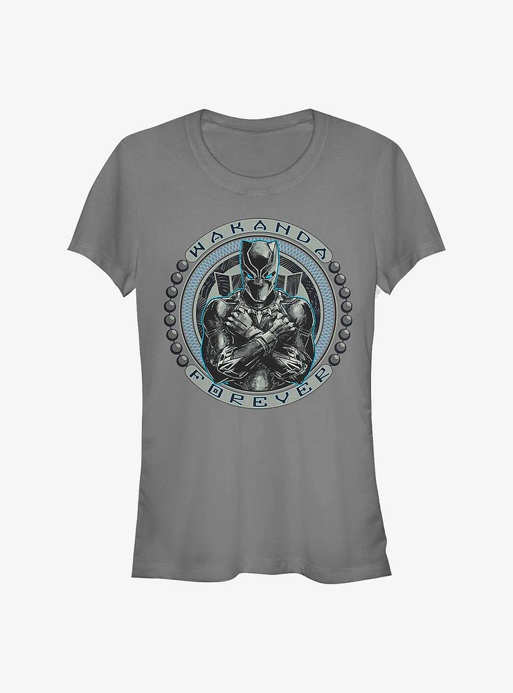 Marvel Black Panther Wakanda Beaded Emblem Girls T-Shirt