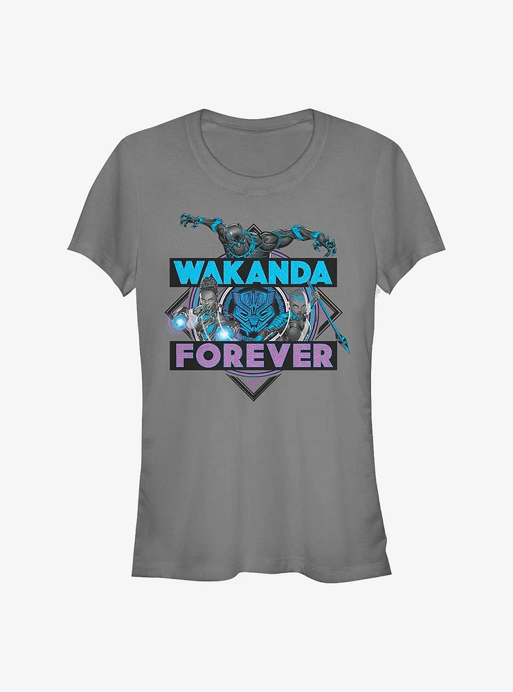 Marvel Black Panther Wakanda Crosshatch Girls T-Shirt