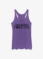 Marvel Black Panther Wakanda Forever Text Girls Tank