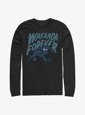 Marvel Black Panther Wakanda Forever Bold Art Long-Sleeve T-Shirt