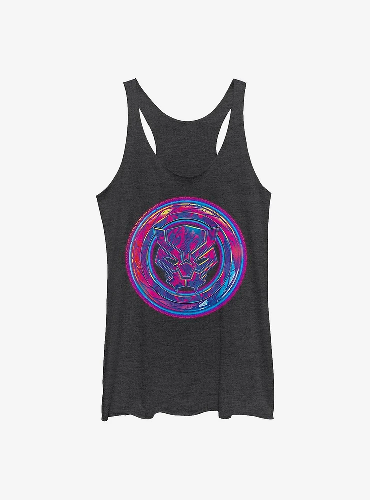 Marvel Black Panther Neon Shield Girls Tank