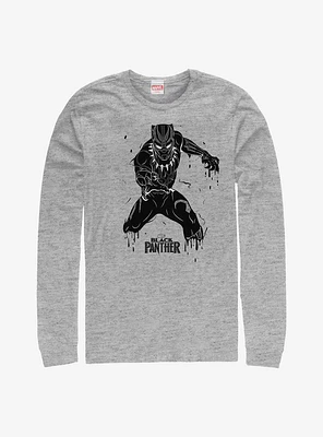 Marvel Black Panther Splattered Paint Long-Sleeve T-Shirt