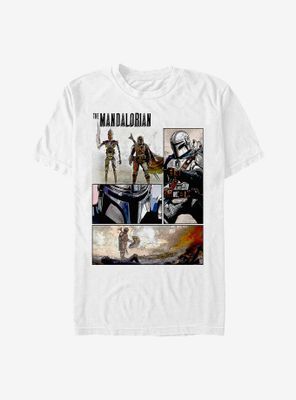 Sta Wars The Mandalorian Comic Book Panel T-Shirt