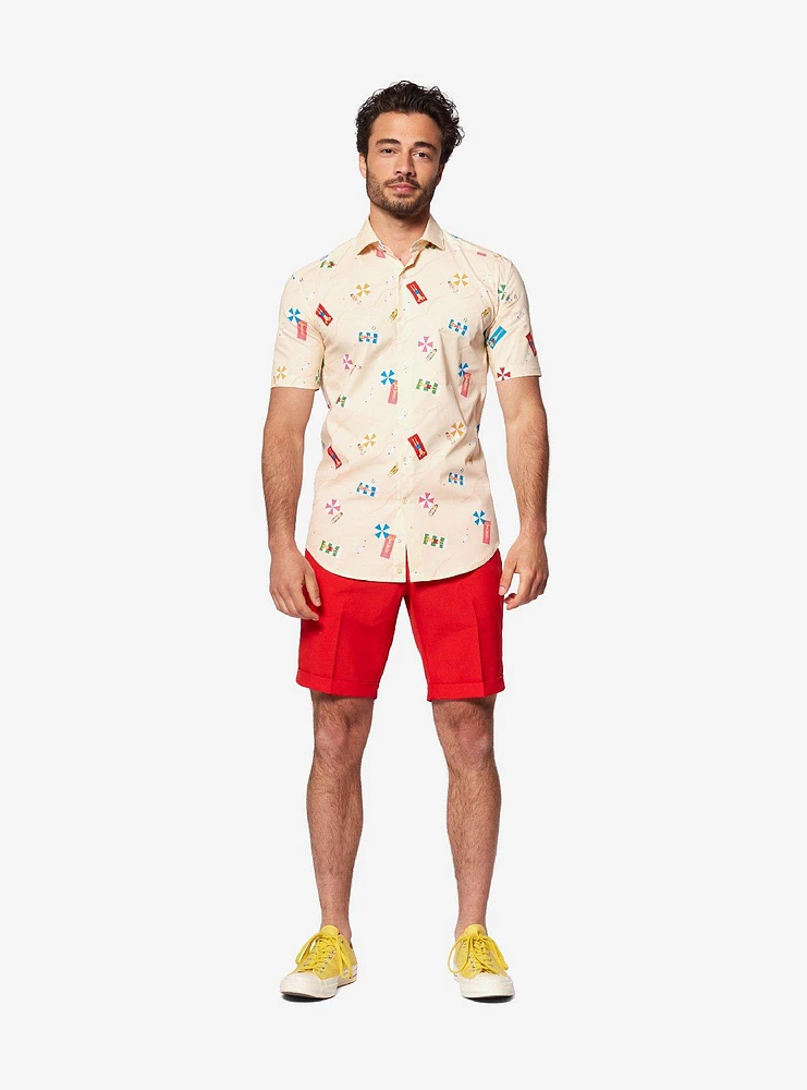 Opposuits Men's Beach Life Sand Summer Button-Up Shirt