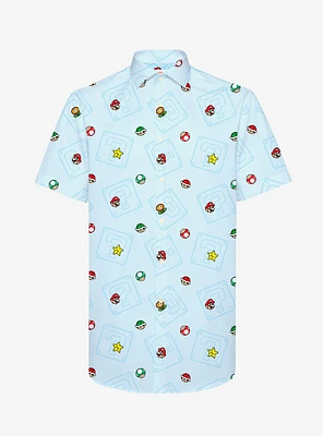 Super Mario Bros. Icons Summer Button-Up Shirt