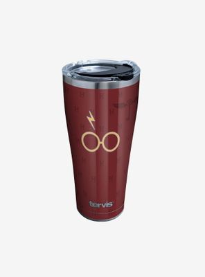 Harry Potter Maroon and Gold Glasses 30oz Stainless Steel Tumbler With Lid