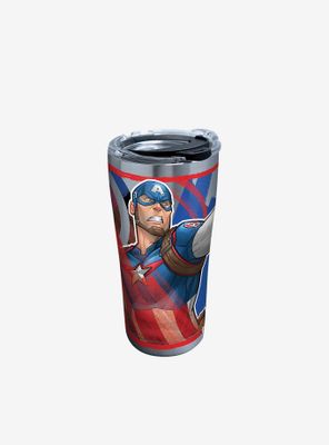 Marvel Captain America Iconic 20oz Stainless Steel Tumbler With Lid