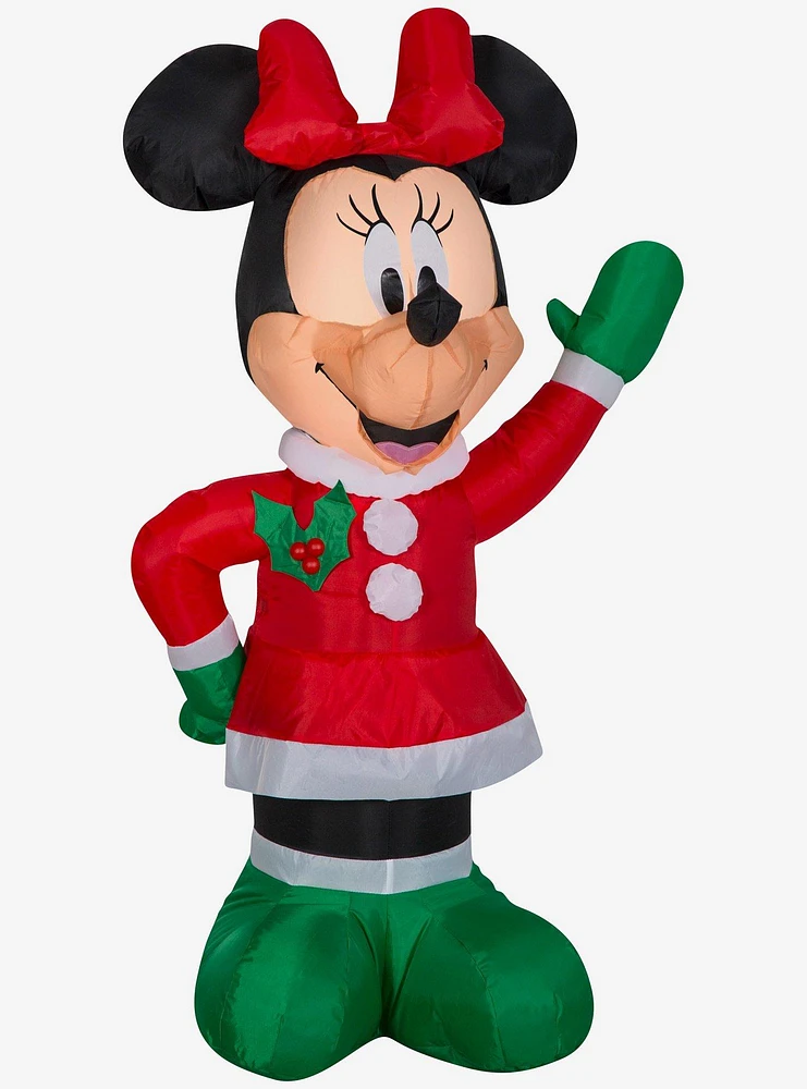 Disney Minnie Mouse Minnie In Winter Outfit With Red Bow Airblown