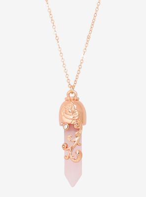 Disney Beauty And The Beast Rose Crystal Necklace
