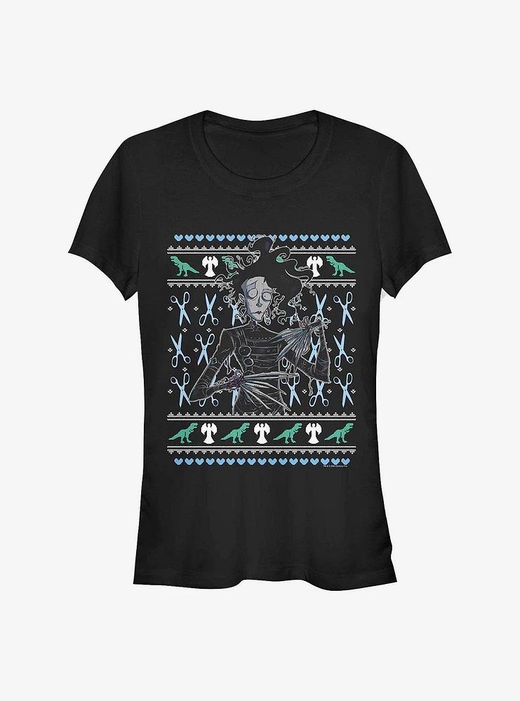 Edward Scissorhands Ugly Christmas Girls T-Shirt