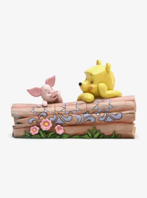 Disney Winnie the Pooh and Piglet by Log Figure