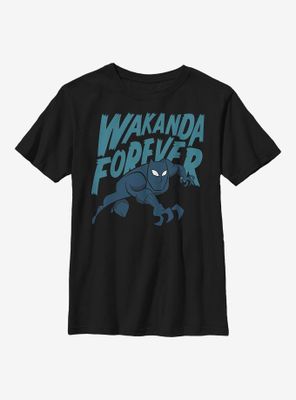 Marvel Black Panther Wakanda Cartoon Icon Youth T-Shirt