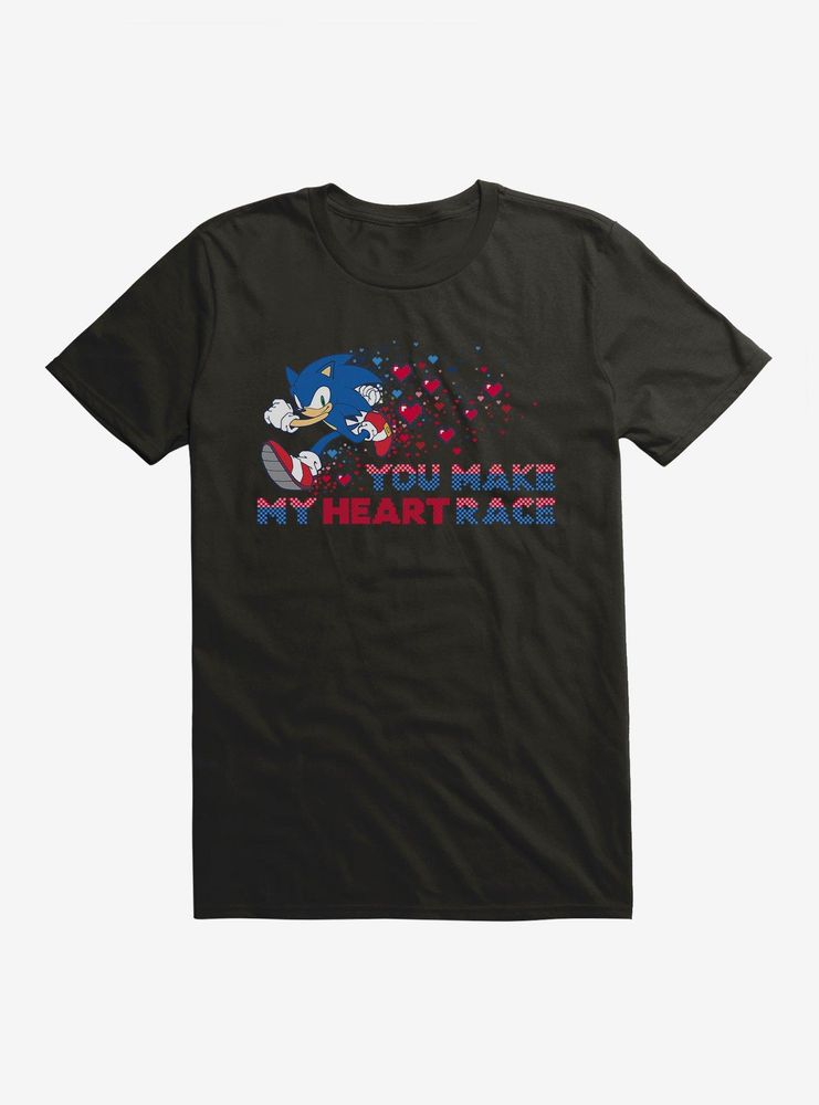 Sonic The Hedgehog Valentine Gaming Heart Race T-Shirt