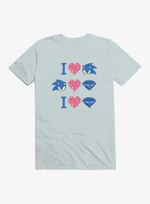 Sonic The Hedgehog Valentine Gaming Icons T-Shirt