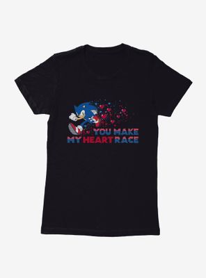Sonic The Hedgehog Valentine Gaming Heart Race Womens T-Shirt