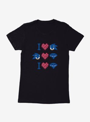 Sonic The Hedgehog Valentine Gaming Icons Womens T-Shirt