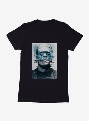Universal Monsters Frankenstein Distorted Face Womens T-Shirt