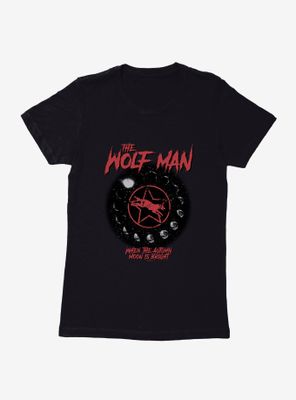 Universal Monsters The Wolf Man Bright Moon Womens T-Shirt