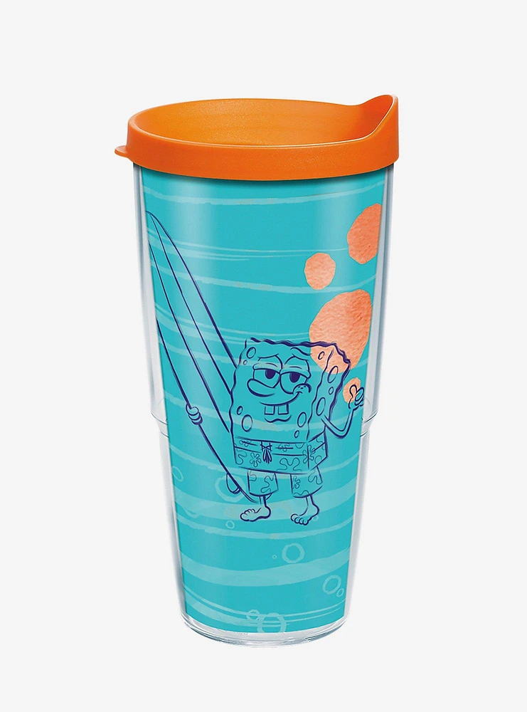 Spongebob Squarepants Surfboard 24oz Classic Tumbler With Lid