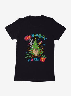 Looney Tunes Holiday I Was Naughty Womens T-Shirt