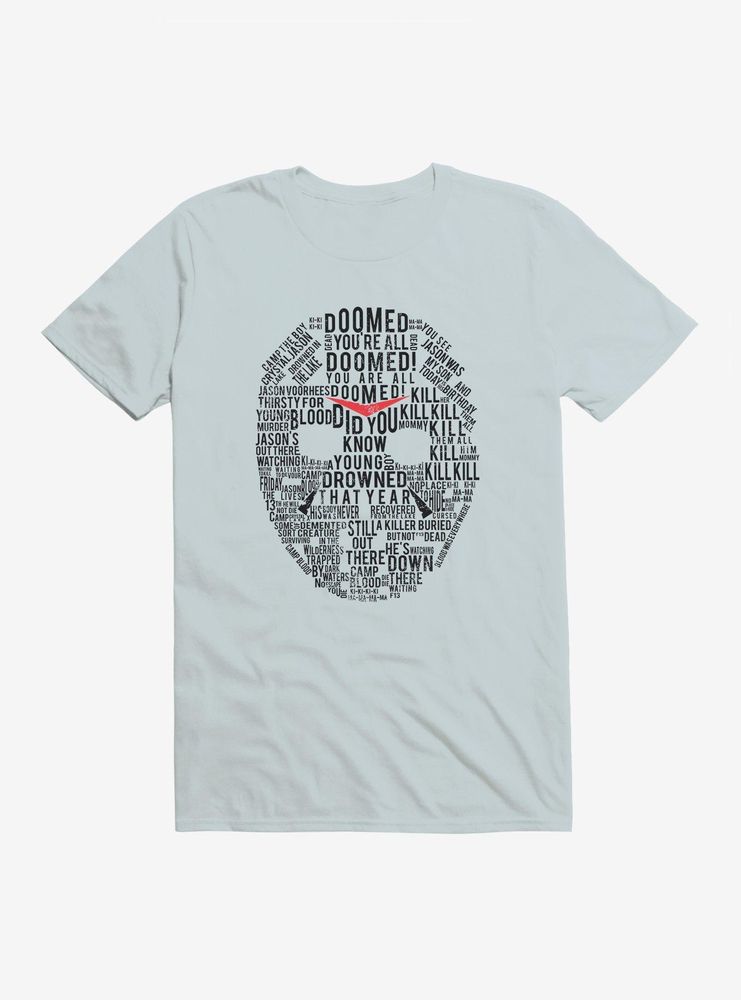 Friday The 13th Mask Word Collage T-Shirt