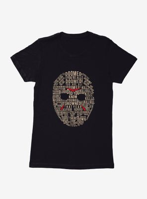 Friday The 13th Mask Word Collage Womens T-Shirt