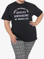 Social Distancing Training Boyfriend Fit Girls T-Shirt Plus