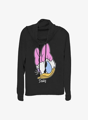 Disney Daisy Duck Big Face Cowlneck Long-Sleeve Girls Top