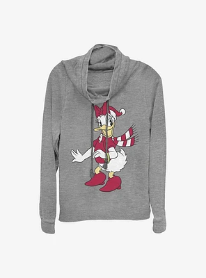 Disney Daisy Duck Holiday Hat Cowlneck Long-Sleeve Girls Top