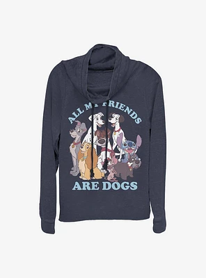 Disney Classic Dog Friends Cowlneck Long-Sleeve Girls Top