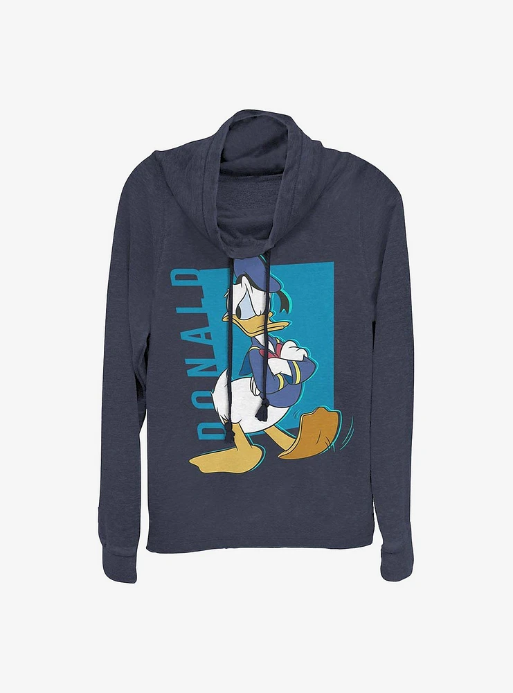 Disney Donald Duck Pop Cowlneck Long-Sleeve Girls Top