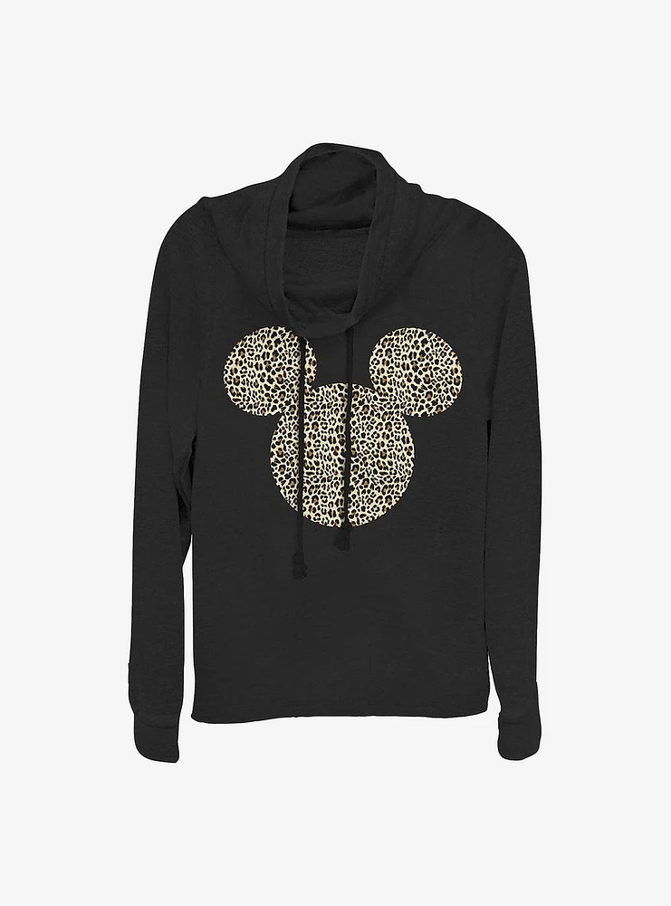 Disney Mickey Mouse Animal Ears Cowlneck Long-Sleeve Girls Top