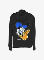 Disney Donald Duck Big Face Cowlneck Long-Sleeve Girls Top