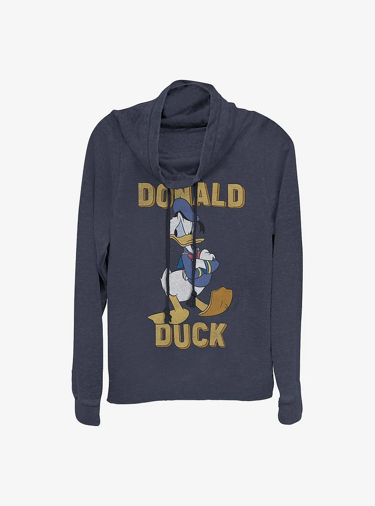 Disney Donald Duck Classic Cowlneck Long-Sleeve Girls Top